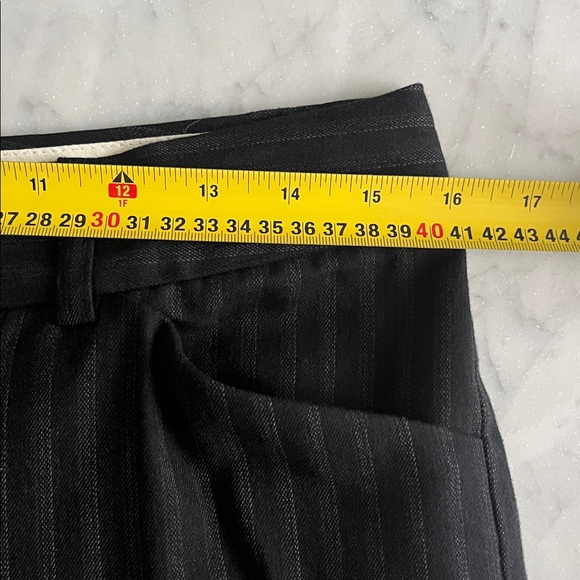 Theory Vintage Y2K Navy Blue Wool Pinstriped flared pants - Picture 8 of 8